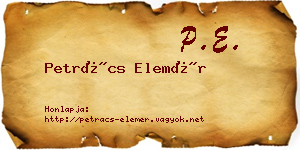 Petrács Elemér névjegykártya